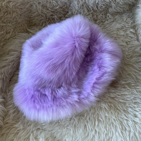 emma brewin Accessories - Extra Fuzzy Faux Fur Bucket Hat